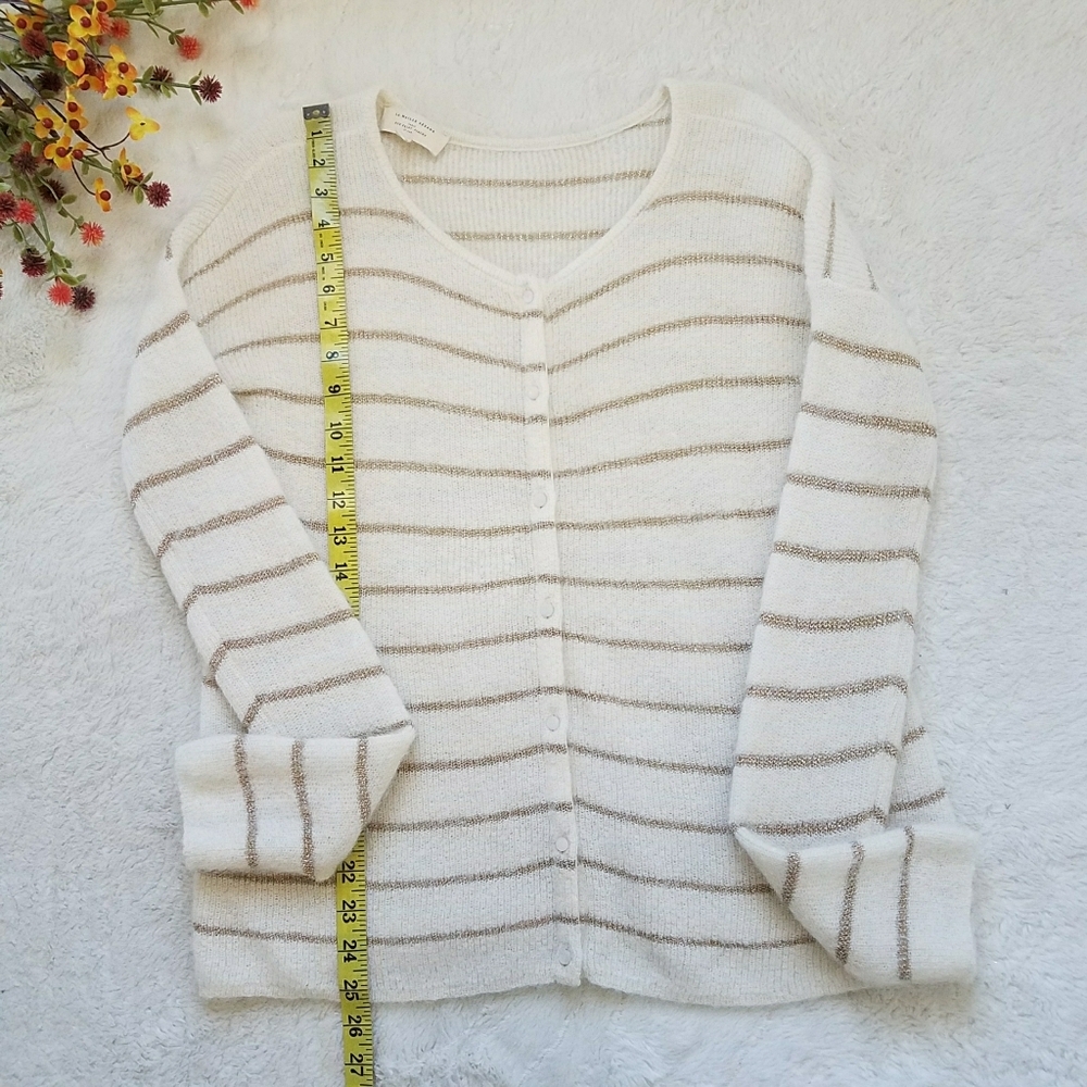 Sézane Gaspard Cardigan in Ecru Gold - Picture 5 of 9